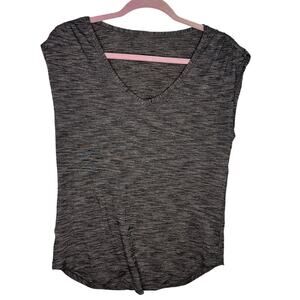 Lululemon Heathered Sweat Times Tee Tank Women's Size Small Ruched Cap Sleeve
